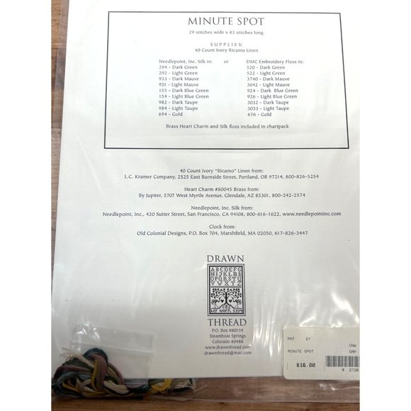 The Drawn Thread Minute Spot Counted Cross Stitch Kit With Floss & Charm - Picture 3 of 4